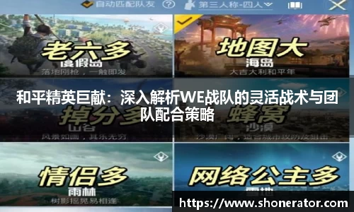 和平精英巨献：深入解析WE战队的灵活战术与团队配合策略